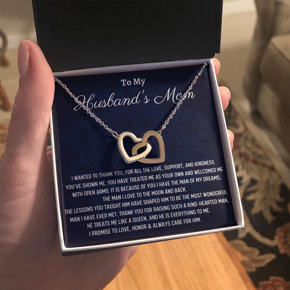 To My Lovely Mom-In-Law, Birthday Gift For Mom In Law, Interlocking Hearts Necklace Gift For Her. Christmas Gift For Her. - Family Gear Collections