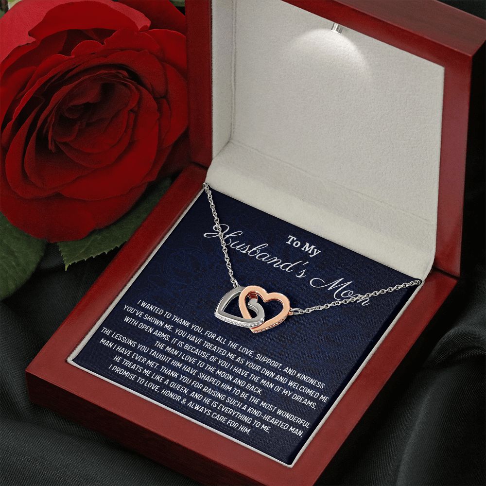 To My Lovely Mom-In-Law, Birthday Gift For Mom In Law, Interlocking Hearts Necklace Gift For Her. Christmas Gift For Her. - Family Gear Collections