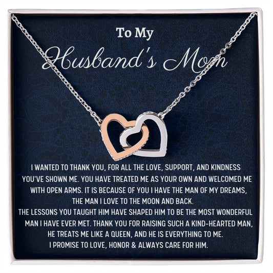 To My Lovely Mom-In-Law, Birthday Gift For Mom In Law, Interlocking Hearts Necklace Gift For Her. Christmas Gift For Her. - Family Gear Collections