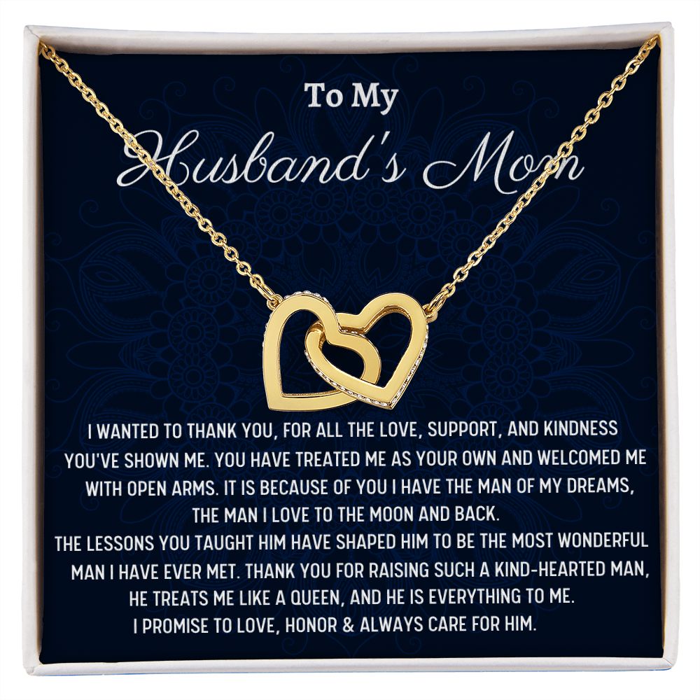 To My Lovely Mom-In-Law, Birthday Gift For Mom In Law, Interlocking Hearts Necklace Gift For Her. Christmas Gift For Her. - Family Gear Collections