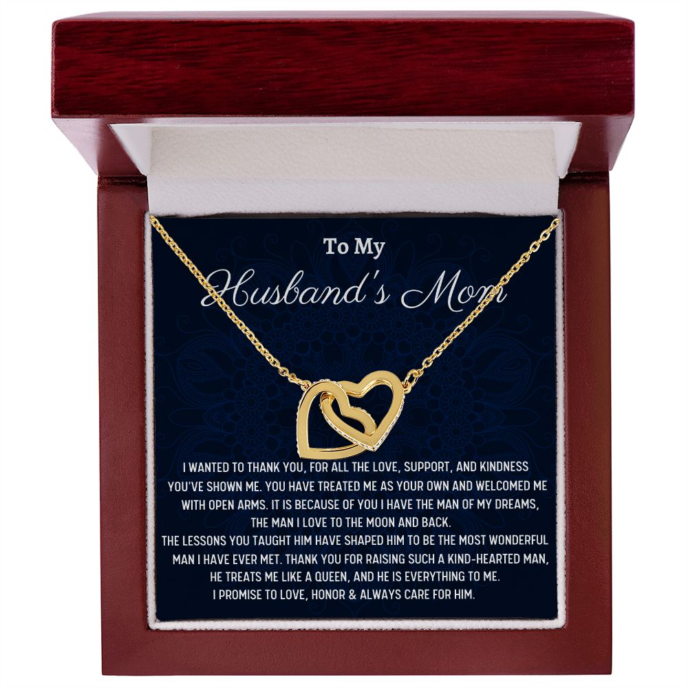 To My Lovely Mom-In-Law, Birthday Gift For Mom In Law, Interlocking Hearts Necklace Gift For Her. Christmas Gift For Her. - Family Gear Collections