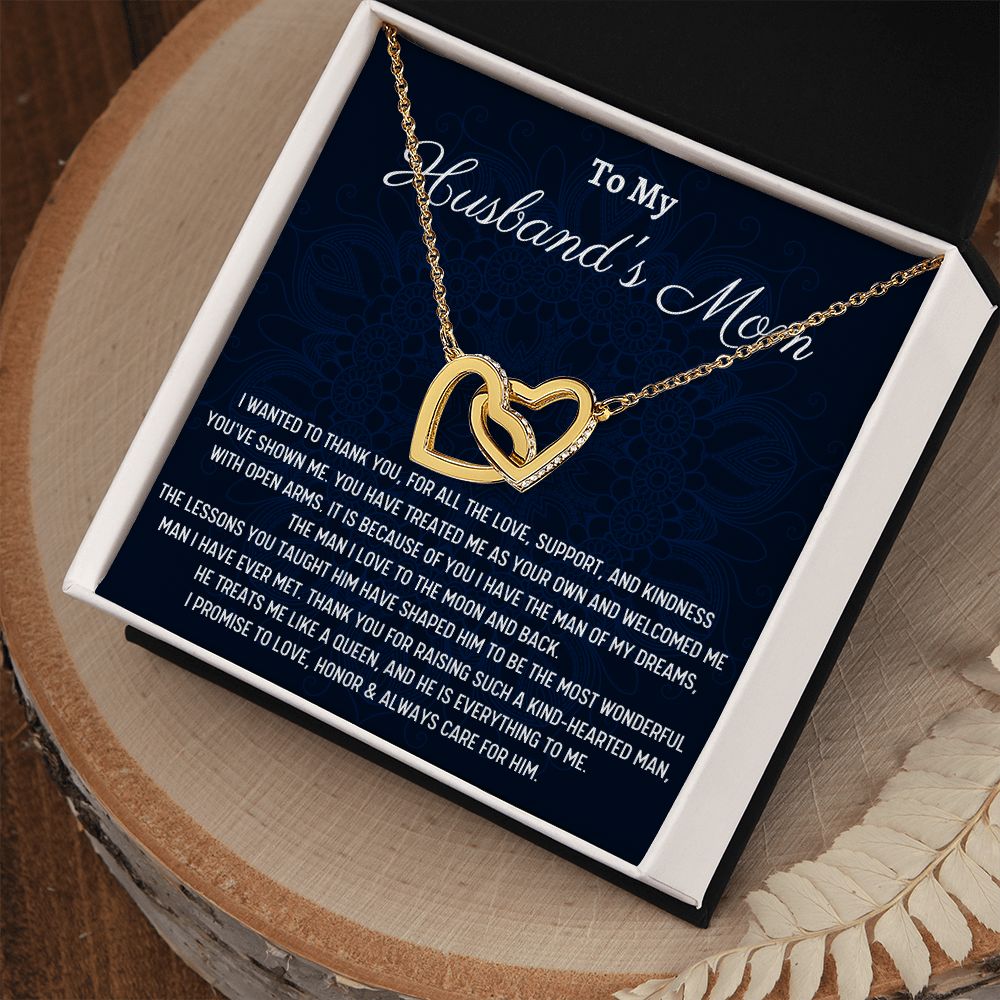 To My Lovely Mom-In-Law, Birthday Gift For Mom In Law, Interlocking Hearts Necklace Gift For Her. Christmas Gift For Her. - Family Gear Collections