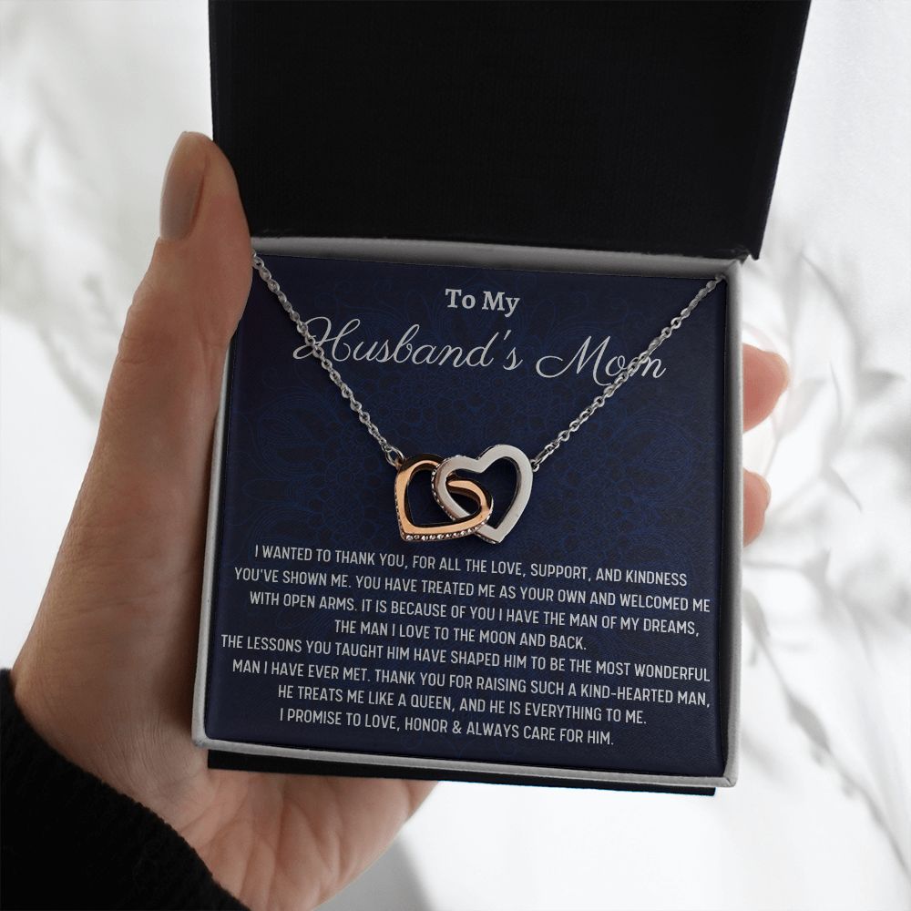 To My Lovely Mom-In-Law, Birthday Gift For Mom In Law, Interlocking Hearts Necklace Gift For Her. Christmas Gift For Her. - Family Gear Collections