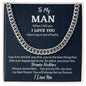 To My Man Cuban Link Chain, Birthday or Anniversary Gift for Him, Christmas Gift, Gift For Him, Boyfriend or Husband Birthday Gift - Family Gear Collections