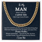 To My Man Cuban Link Chain, Birthday or Anniversary Gift for Him, Christmas Gift, Gift For Him, Boyfriend or Husband Birthday Gift - Family Gear Collections