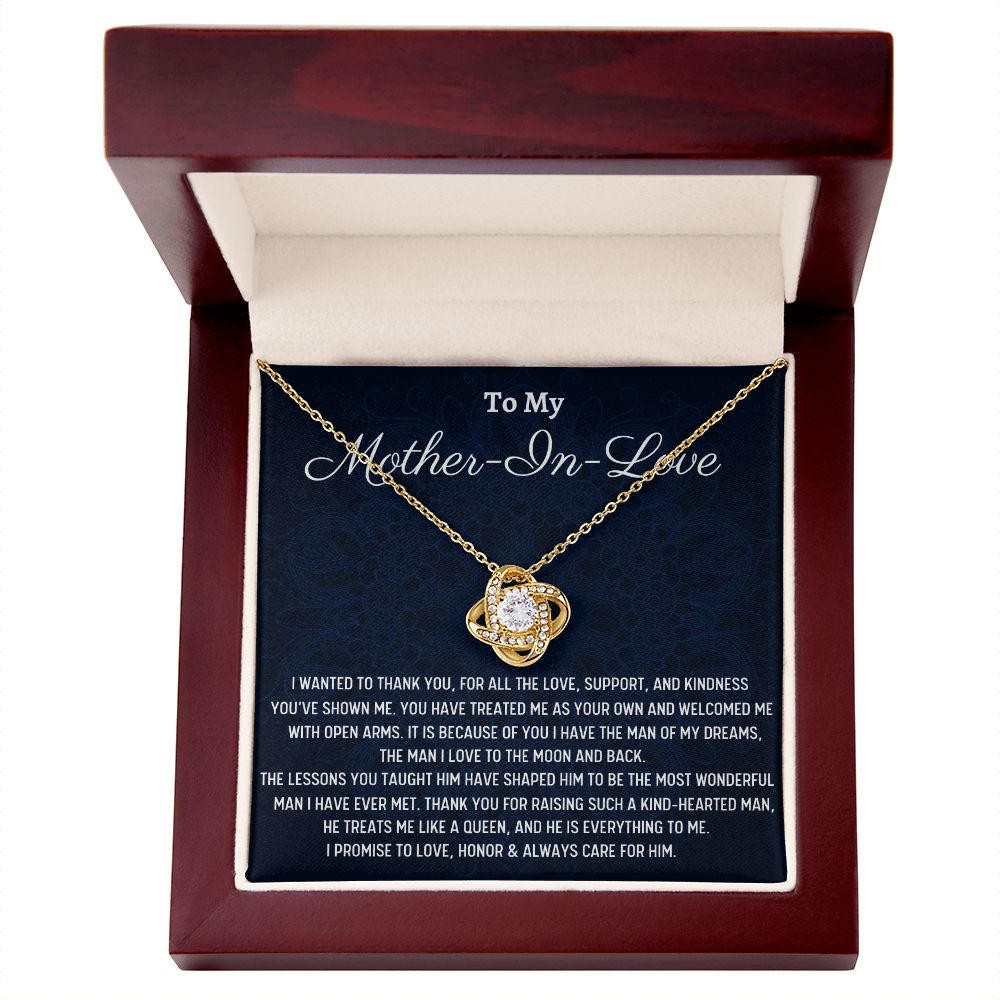 To My Mother In Love, Love Knot Necklace, Mother's Day Gift, Husband's Mom jewelry, I Love You. - Family Gear Collections