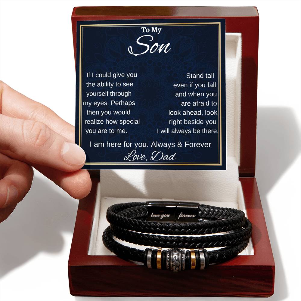 To My Son Bracelet Gift, Personalized Birthday Gift for Son, Christmas Gift for Son From Dad - Family Gear Collections