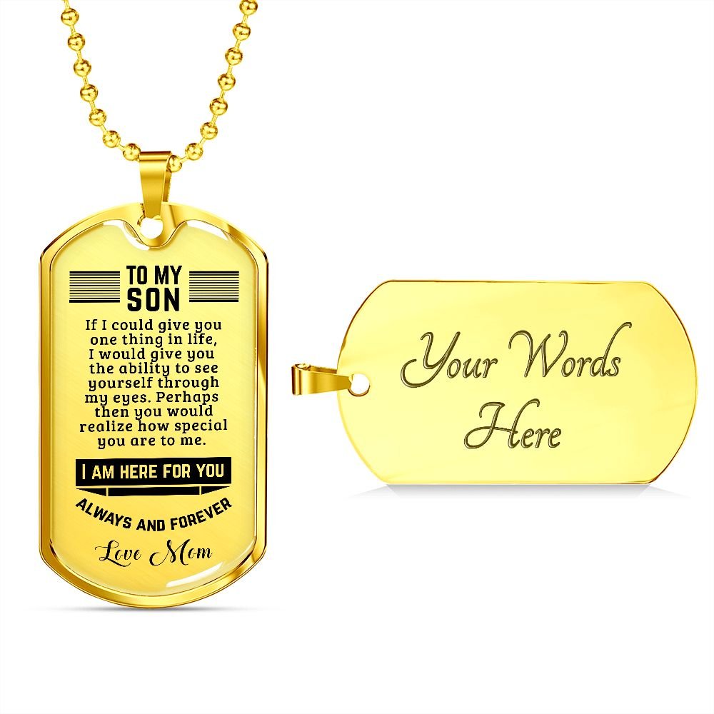 To My Son Dogtag Necklace Gift, Birthday Gift For Son, Christmas Gift From Mom To Son, Graduation Gift - Family Gear Collections