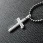 To My Stepped Up Dad, Stainless Cross Necklace W/Ball Chain, Father's Day Gift, Birthday Gift, Christmas Gift, From Bonus Son. - Family Gear Collections