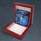 To My Stepped Up Dad, Stainless Cross Necklace W/Ball Chain, Father's Day Gift, Birthday Gift, Christmas Gift, From Bonus Son. - Family Gear Collections