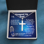 To My Stepped Up Dad, Stainless Cross Necklace W/Ball Chain, Father's Day Gift, Birthday Gift, Christmas Gift, From Bonus Son. - Family Gear Collections