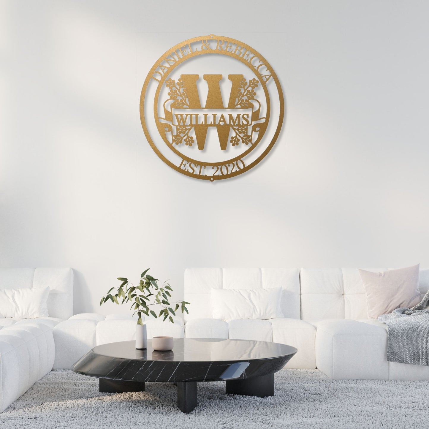 Custom Monogram Metal Sign with Family Name | Personalized Wedding Gift | Est Last Name Sign, Anniversary Gift for Parents, Outdoor Wall Art