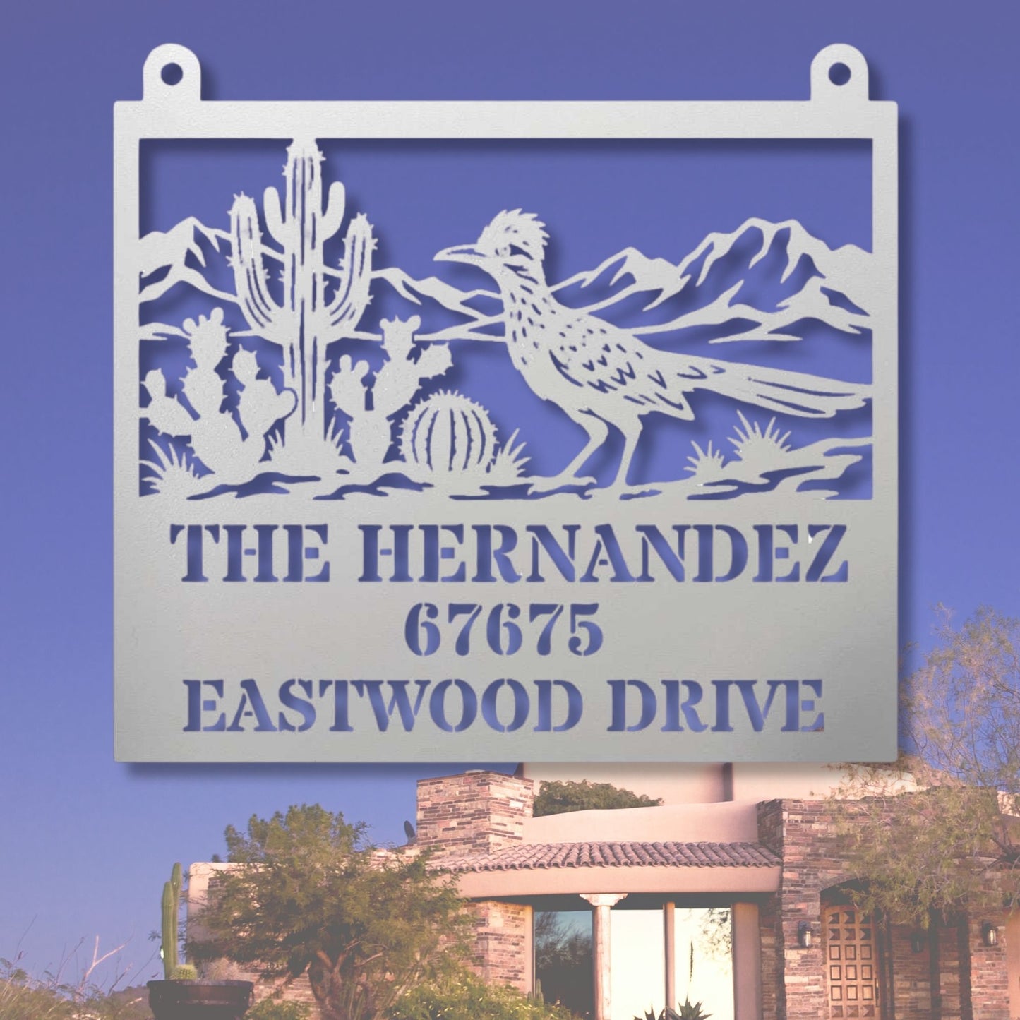 Custom Address Number Plate, Personalized Roadrunner Metal Sign, Desert Home Decor, Southwest Porch Sign, Yard Name Sign, New Mexico Gift