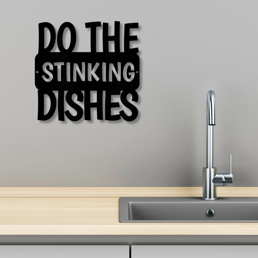 Do the Dishes Quote Metal Steel Sign, Do The Dishes Quote Kitchen Wall Sign, Kitchen Rules Wall Art Sign, Dining Room Wall Decor.