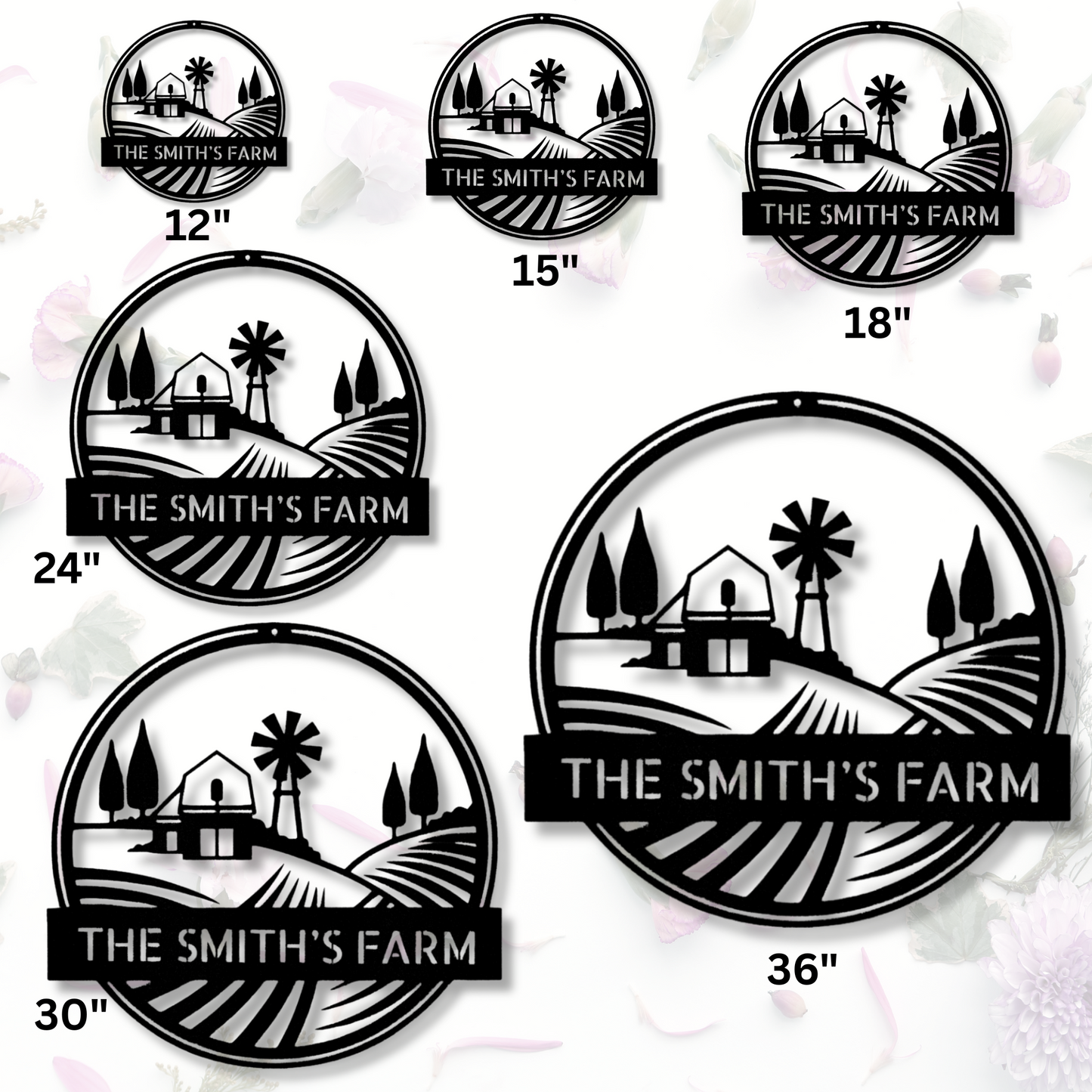 Custom Rolling Fields Metal Sign, Personalized Wheat Field Monogram, Family Farm Name Sign, Custom Christmas Gift For Farmer Dad.