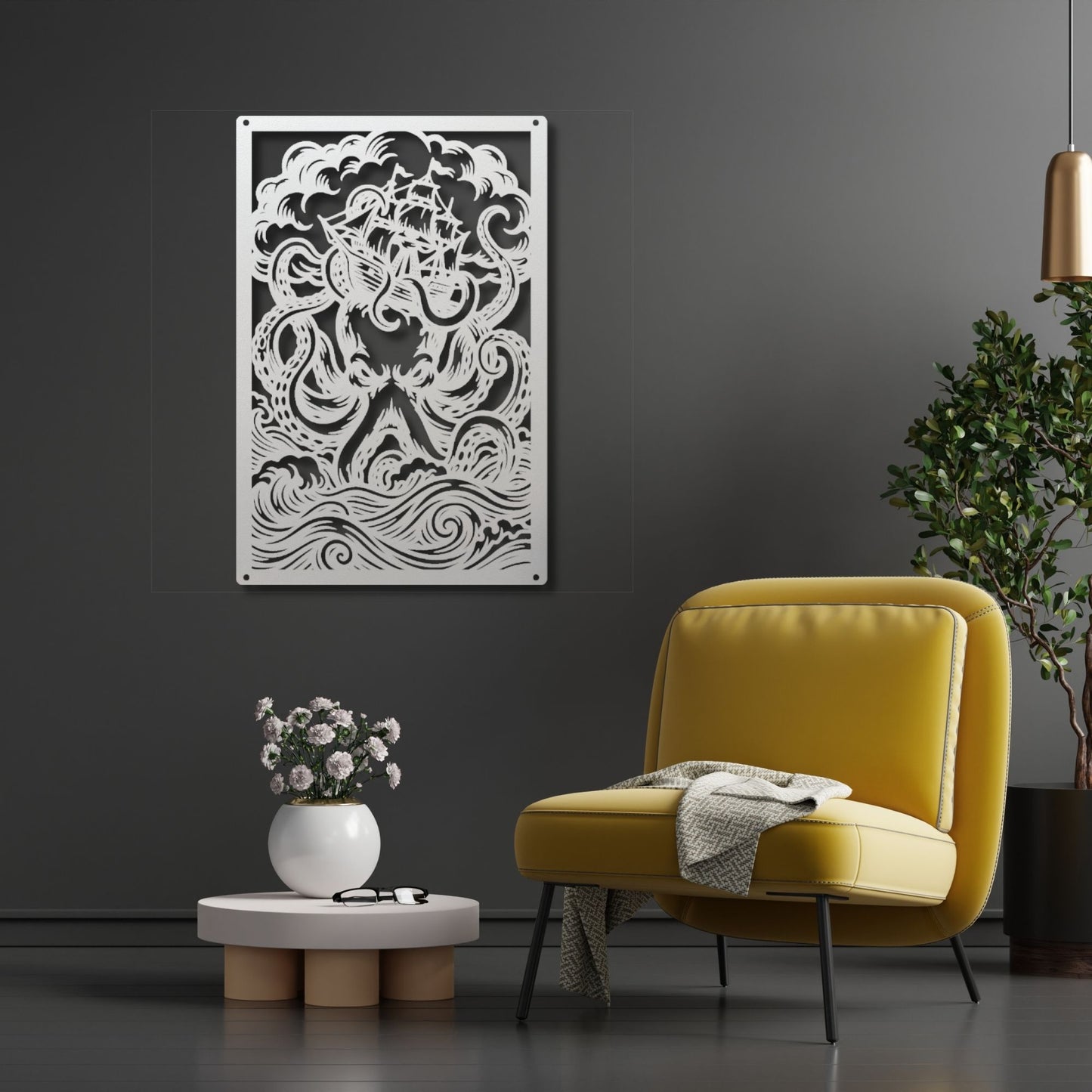 Kraken Wall Art, Octopus Print, Ocean Wall Decor, Nautical Art, Sea Creature Print, Marine Life Art, Coastal Home Decor