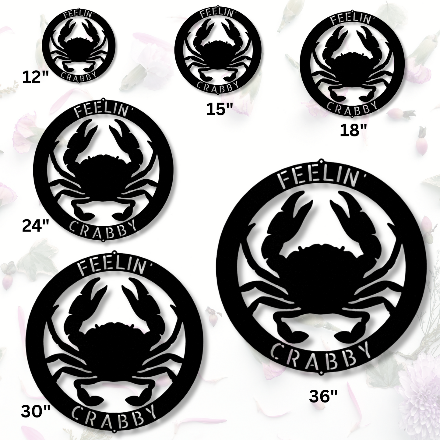 Custom Crab Ring Name Metal Art Sign, Personalized Crab Family Name Wall Art Decor,  Beach  House Wall Hangings, Personalized  Crab Door Decor, Housewarming Gift.