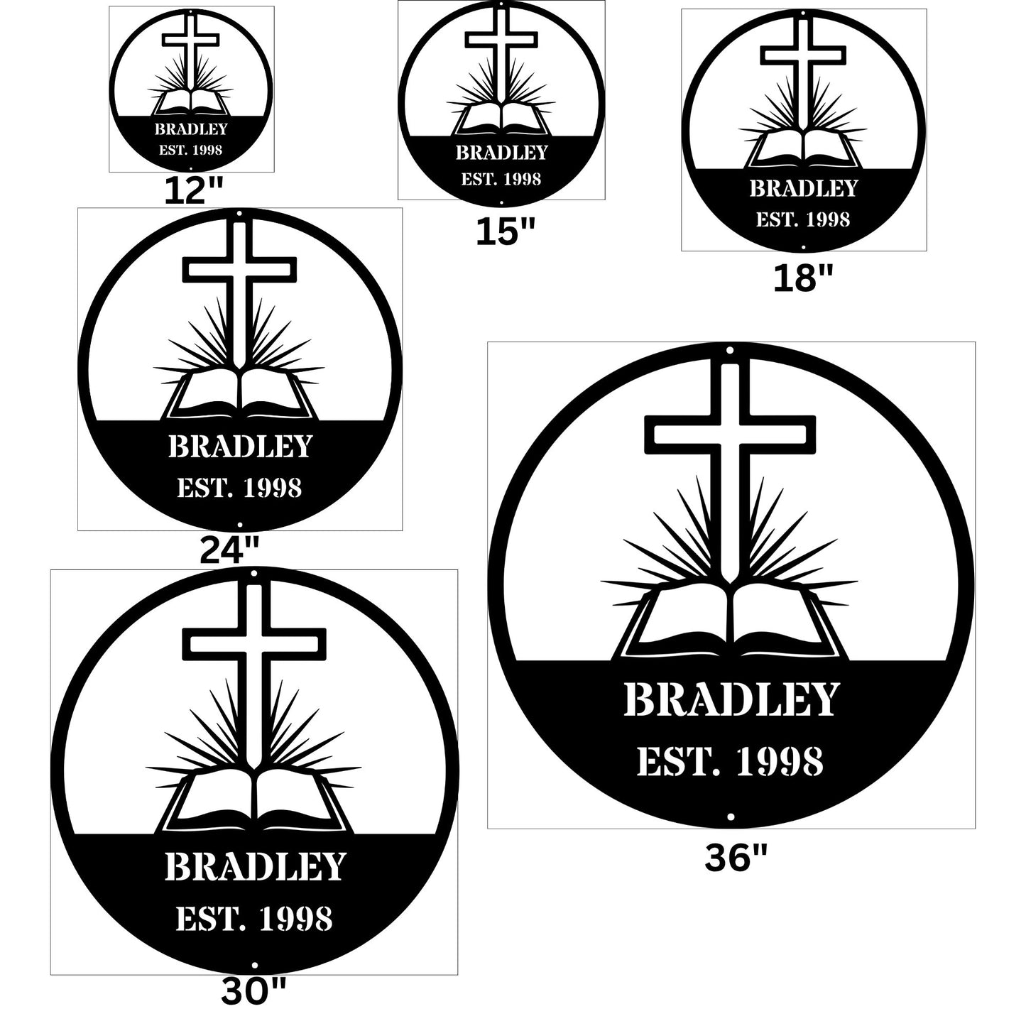 Custom Christian Metal Sign, Personalized Religious Wall Art, Faith Decor, Bible Verse Sign, Farmhouse Christian Gift, Church Decor
