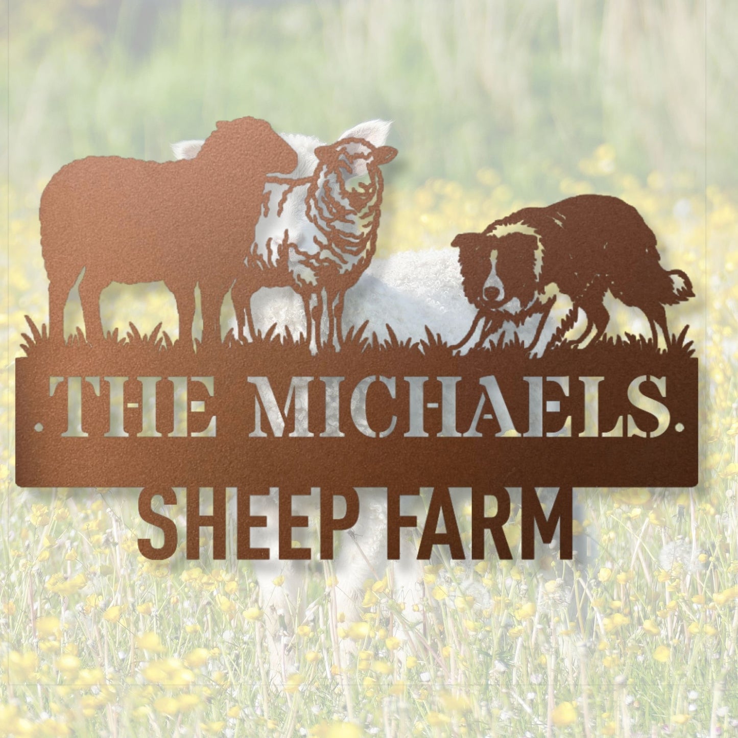 Personalized Sheep Farm Metal Sign, Custom Farm Sign, Farmhouse Decor, Rustic Metal Wall Art, Sheep Lover Gift, Agriculture Decor