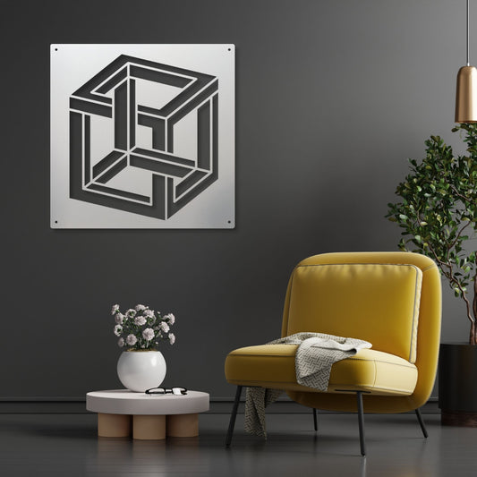 Geometric Metal Wall Sign, Geometric Wall Art, Modern Metal Wall Decor, Abstract Metal Sign, Contemporary Home Decor Gift