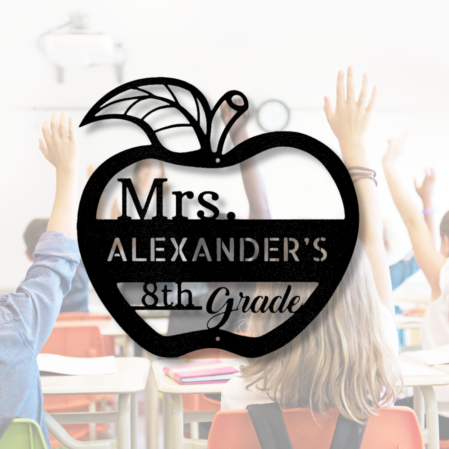 Personalized Teacher Appreciation Metal Steel Sign, Custom Name Gift For Junior School Teacher, Student To Teacher Gift, Meaningful Gift, Housewarming Wall Decor.