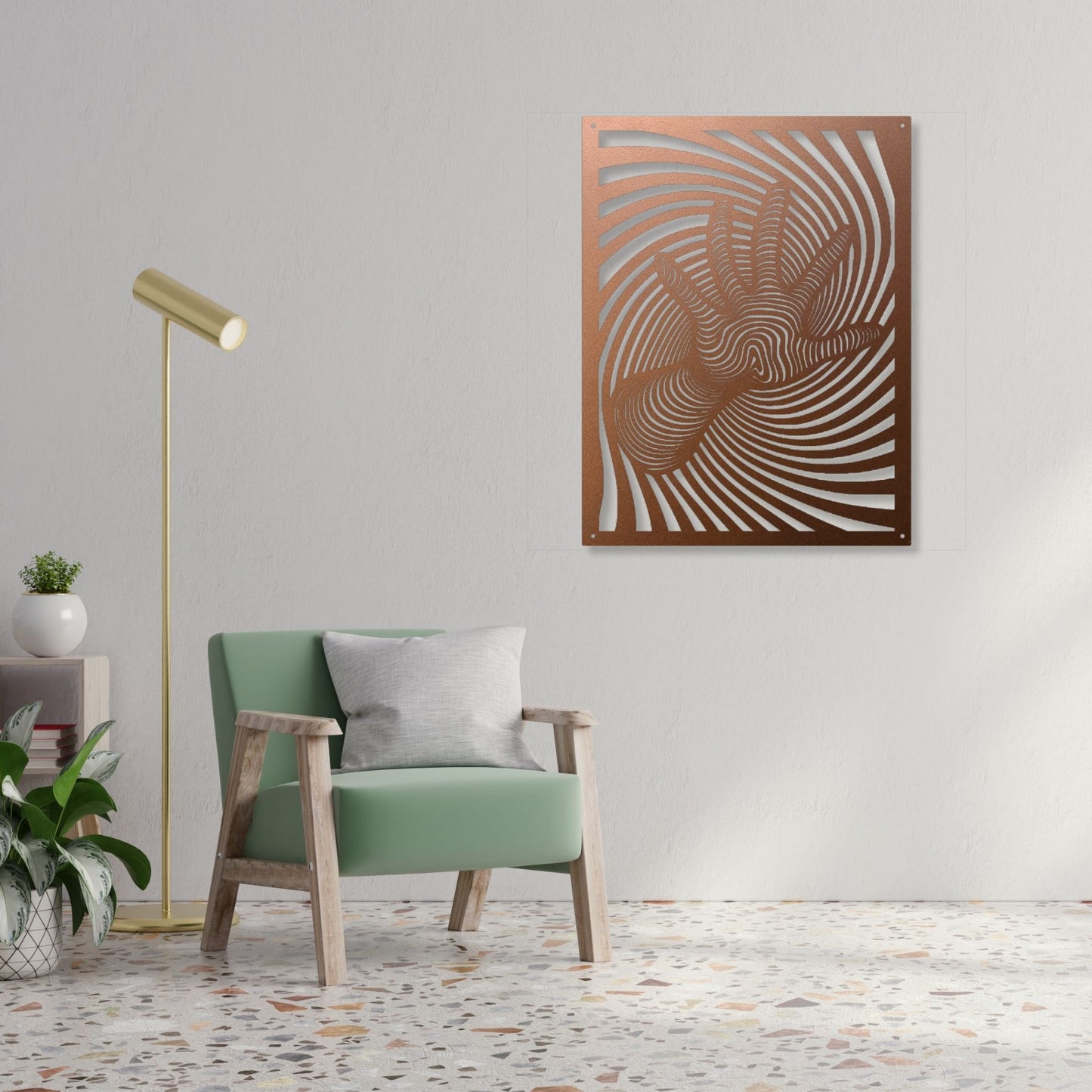 3D Hand Optical Illusion Metal Wall Art, Modern Wall Decor, Unique Metal Sculpture, Hand Wall Art, Home Decor Gift for Art Lovers