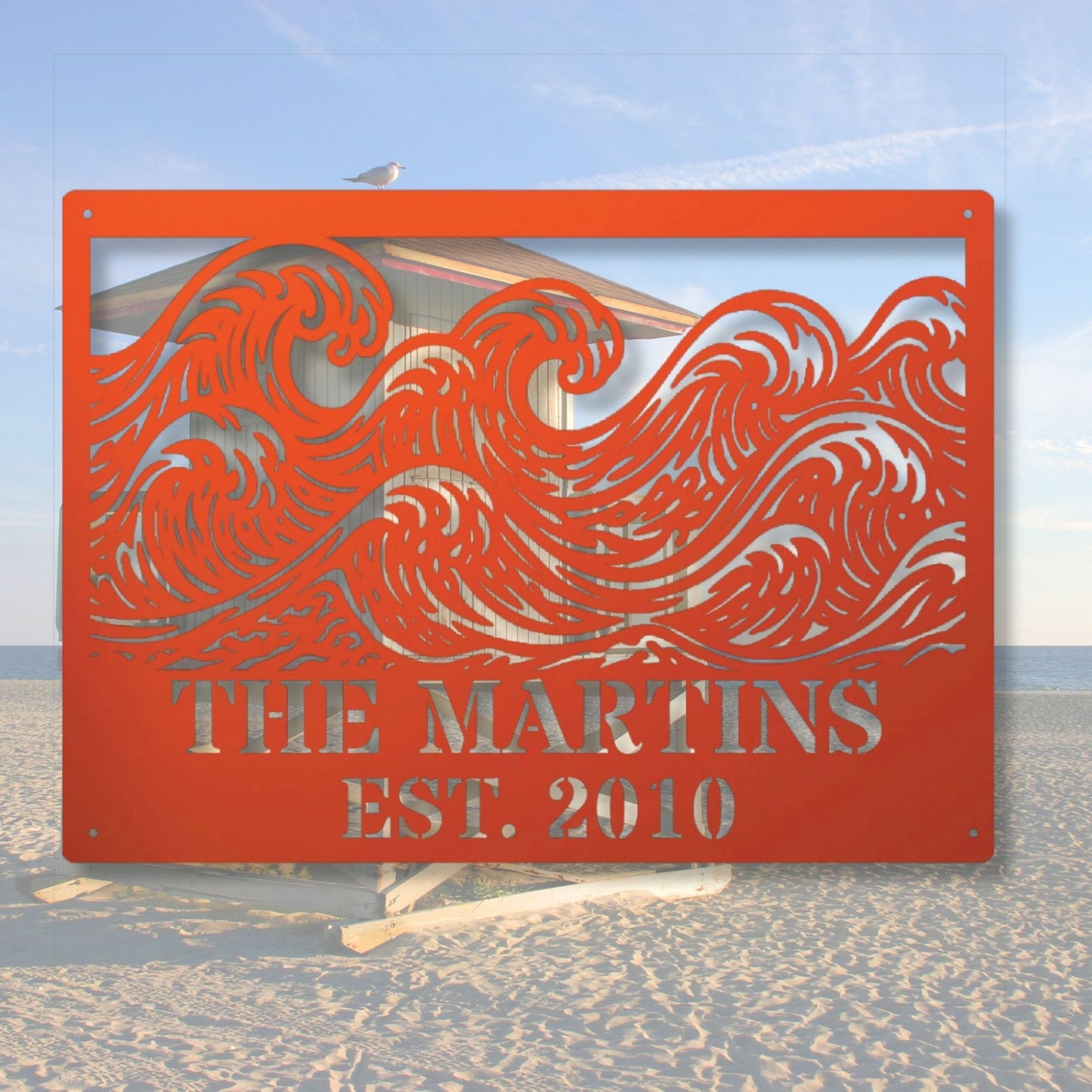 Personalized Beach House Metal Wall Art, Custom Beach House Sign, Coastal Wall Decor, Nautical Home Decor, Beach House Gift