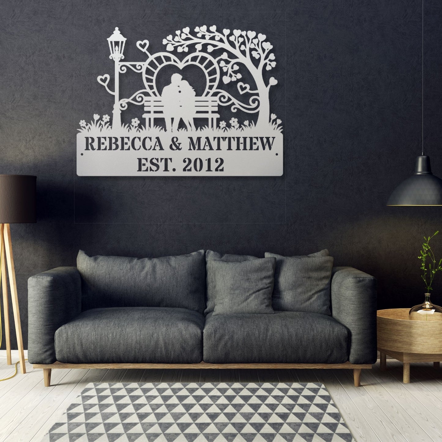 Custom couples established metal sign, personalized anniversary gift, wedding gift, metal wall art, custom home decor sign, rustic decor