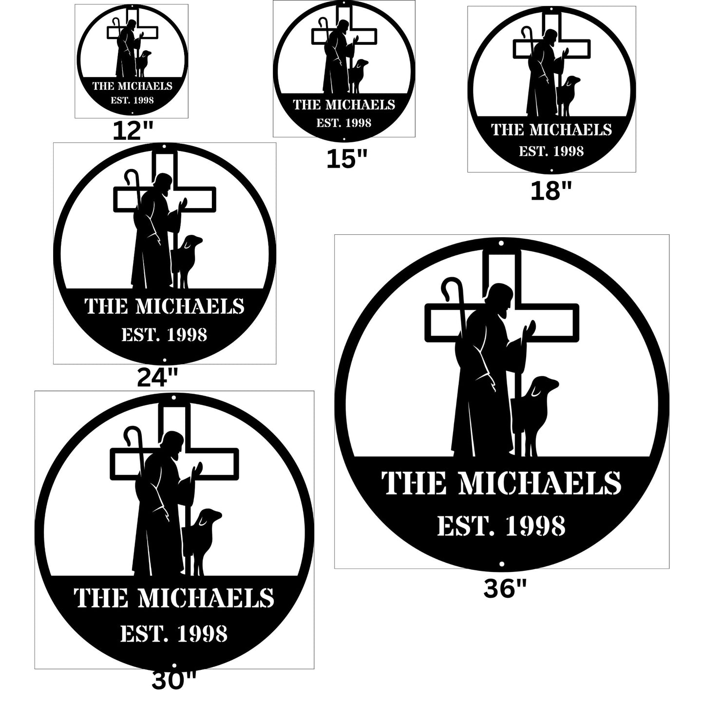 Personalized Christ Shepherd Metal Sign, Christian Wall Art, Religious Decor, Jesus Metal Sign, Faith Home Decor, Shepherd Wall Art