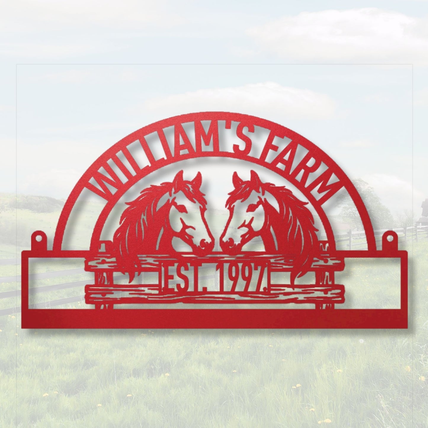 Custom Horse Farm Metal Sign, Personalized Farm Sign, Equestrian Decor, Ranch Sign, Barn Sign, Stable Decor, Horse Lover Gift