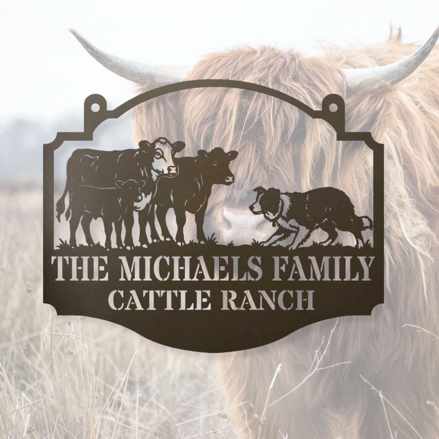 Custom Cattle Ranch Metal Sign | Personalized Farm Name Sign | Metal Ranch Gate Decor, Livestock Barn Sign, Housewarming Gift, Outdoor