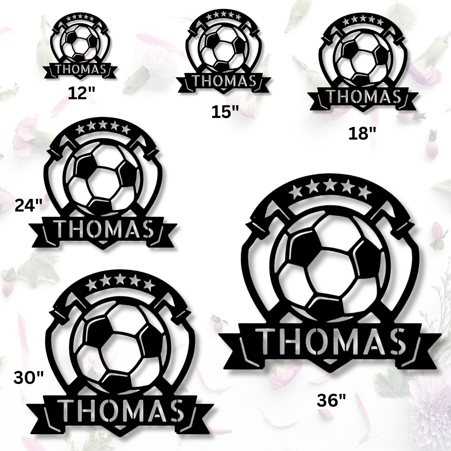 Custom Soccer  Metal Sign, Personalized Name Soccer Monogram Gift For A Soccer Player, Birthday Gift From Loving Mother, Soccer Name Sign.