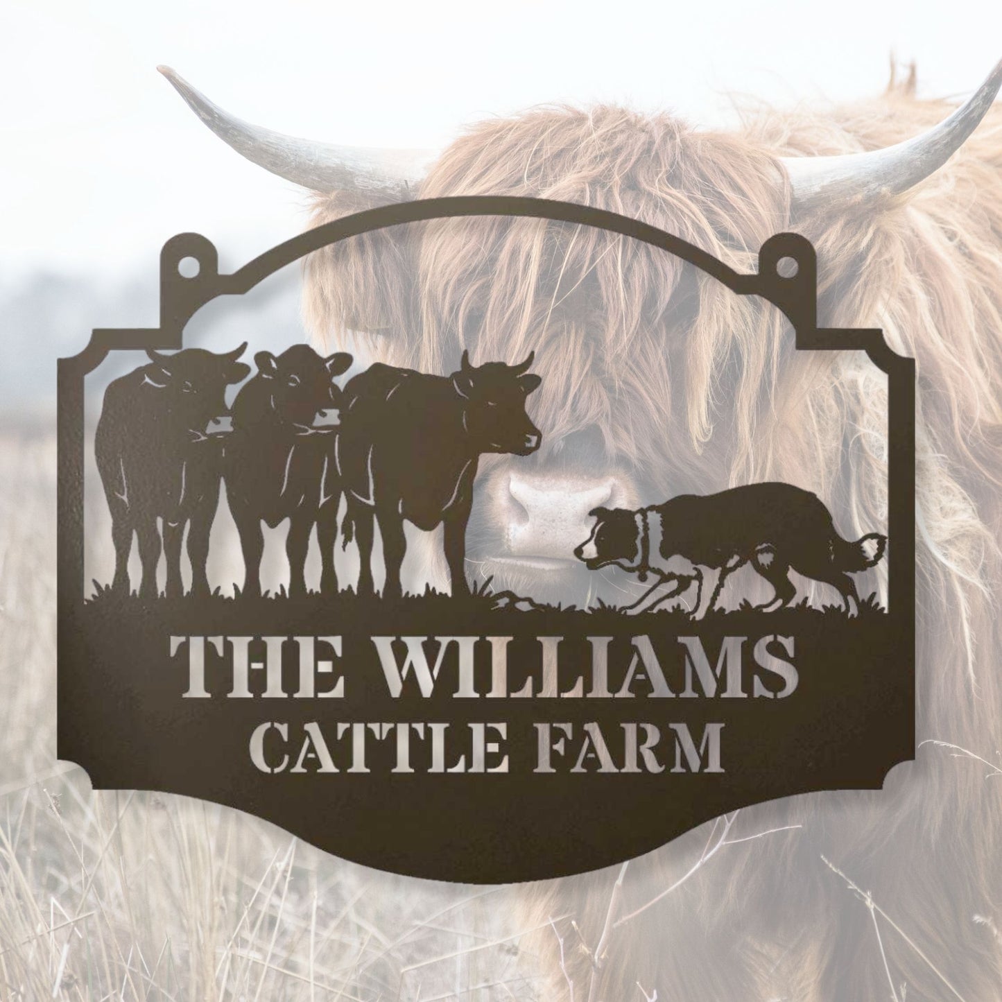 Personalized Gift for Cattle Farmer | Custom Ranch Metal Sign | Father's Day Gift, Texas Style Decor, Est Family Name Sign, Barn Wall Art