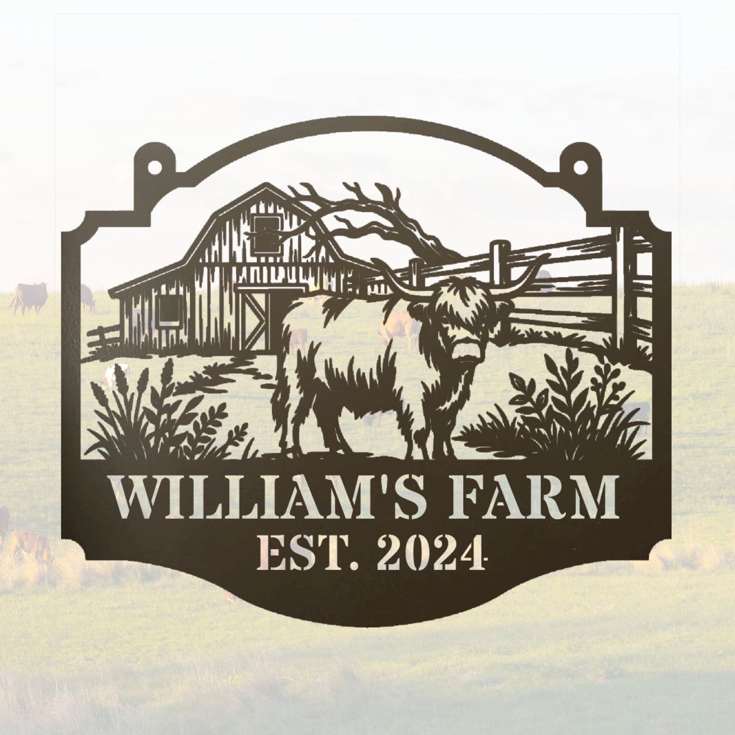 Personalized Metal Farm Sign With Name, Custom Farm Sign, Farmhouse Decor, Ranch Sign, Rustic Metal Sign, Farm Gift, Barn Name Sign