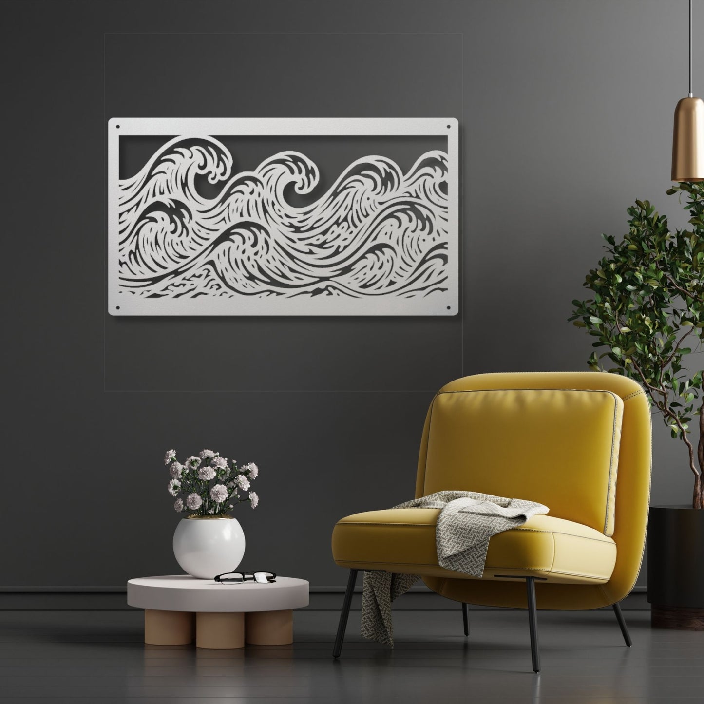 Ocean wave metal wall art, coastal wall decor, beach home decor, nautical art, metal wave wall hanging, sea lover gift