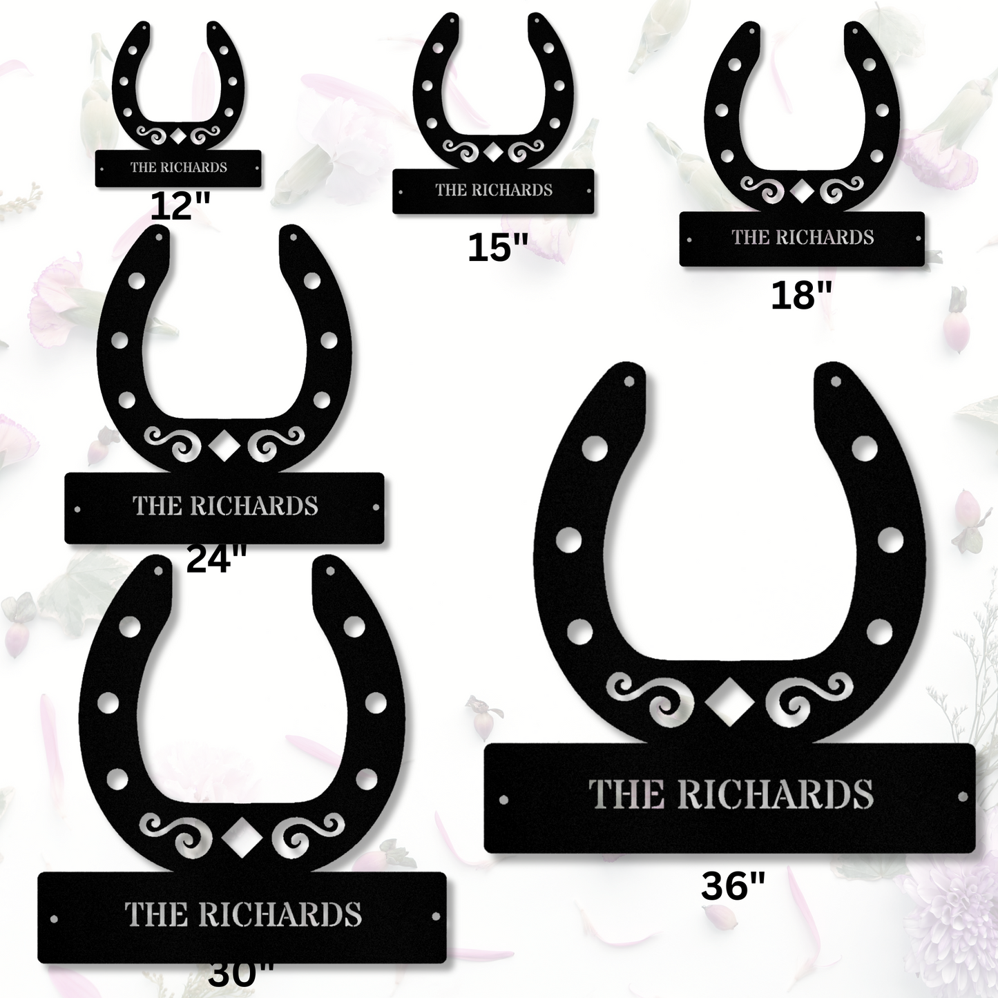 Personalized Horseshoe Name Metal Sign, Farmhouse Wall Decor, Horse Lover Gift