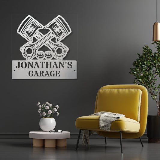Personalized Garage Metal Sign, Custom Metal Sign, Garage Decor, Man Cave Sign, Metal Wall Art, Workshop Gift, Car Enthusiast Decor