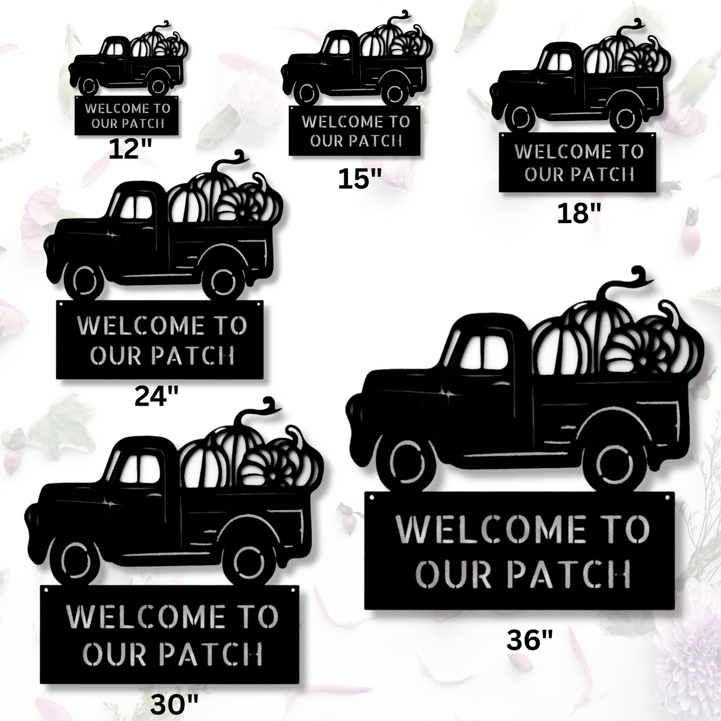 Personalized Pumpkin Truck Metal Sign, Custom Name Gift For Farmer, Indoor Outdoor Hanging, Farm Name or Family Name Metal Sign Address Sign