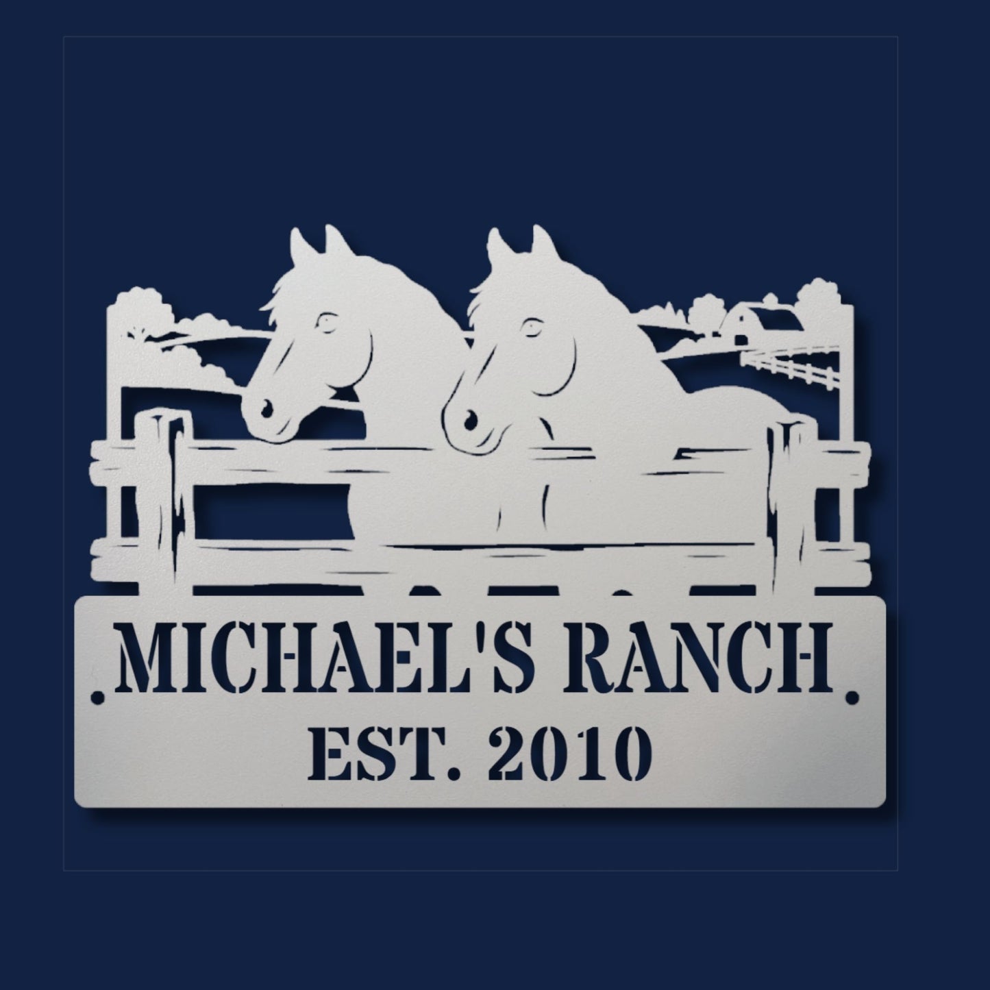 Custom Horse Ranch Metal Sign, Personalized Farm Sign, Equestrian Decor, Rustic Stable Sign, Horse Barn Decor, Western Home Gift