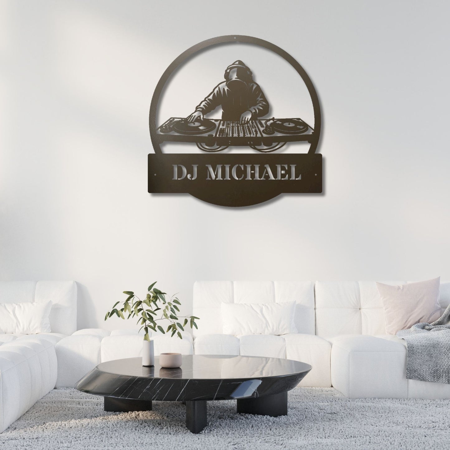 Personalized DJ Metal Wall Art, Custom DJ Gift, Music Wall Decor, DJ Studio Art, Music Lover Gift, Turntable Metal Sign, DJ Room Decor