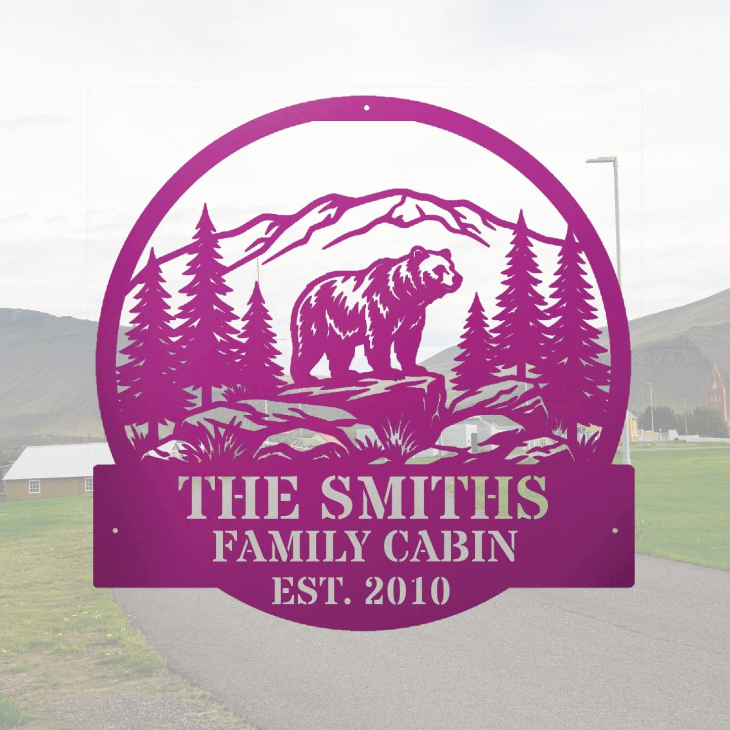 Personalized Mountain Cabin Decor Sign, Custom Cabin Sign, Rustic Lodge Decor, Mountain Home Gift, Cabin Wall Art, Wood Sign