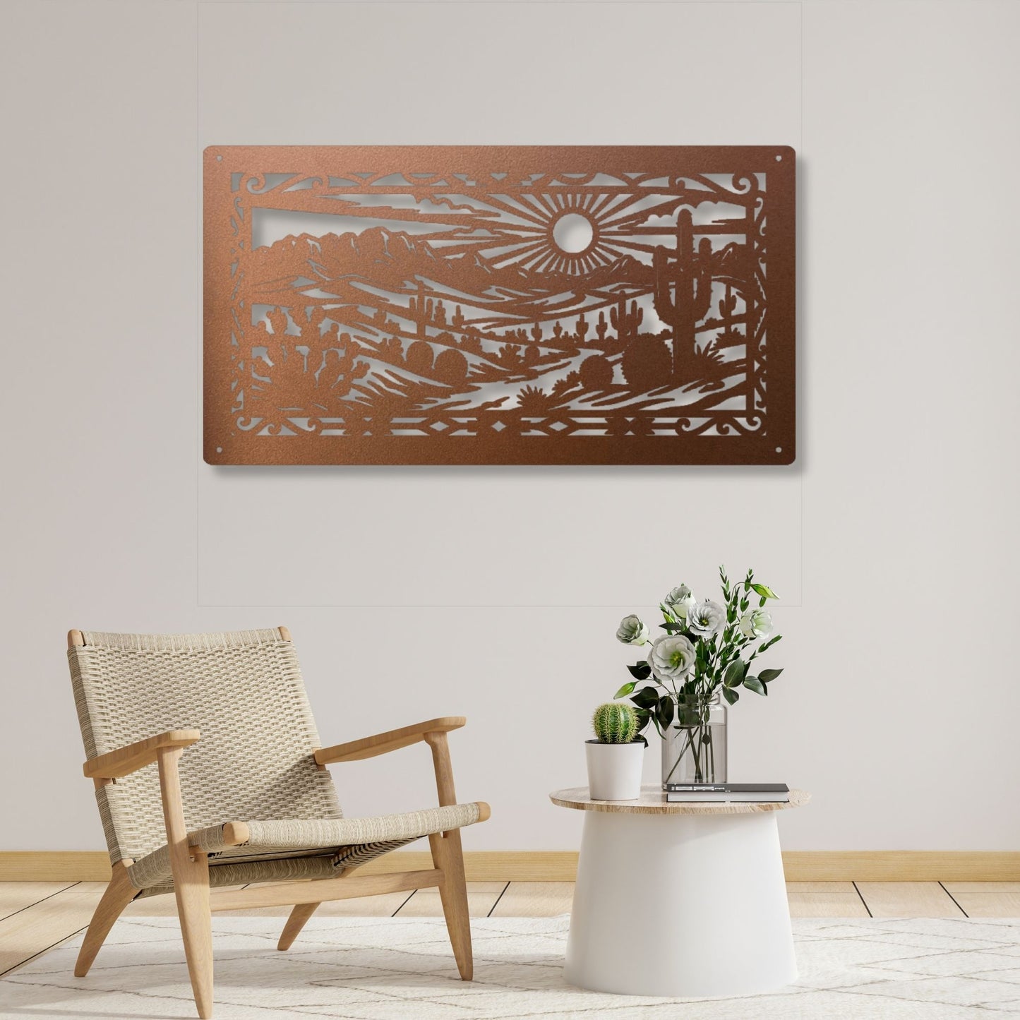 Cactus Desert Metal Art, Southwestern Decor, Rustic Wall Art, Western Home Decor, Boho Wall Hanging, Desert Cactus Art, Nature Decor