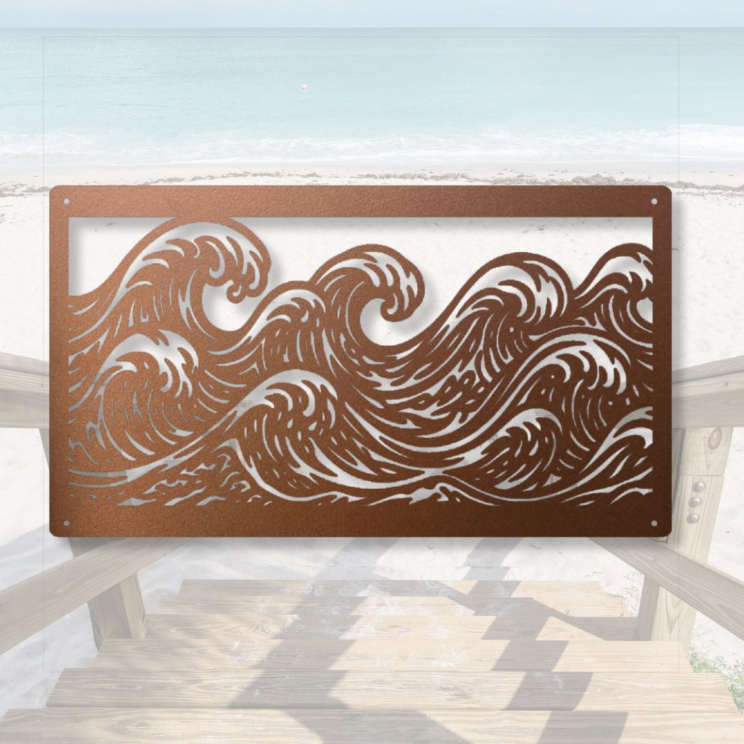 Ocean wave metal wall art, coastal wall decor, beach home decor, nautical art, metal wave wall hanging, sea lover gift