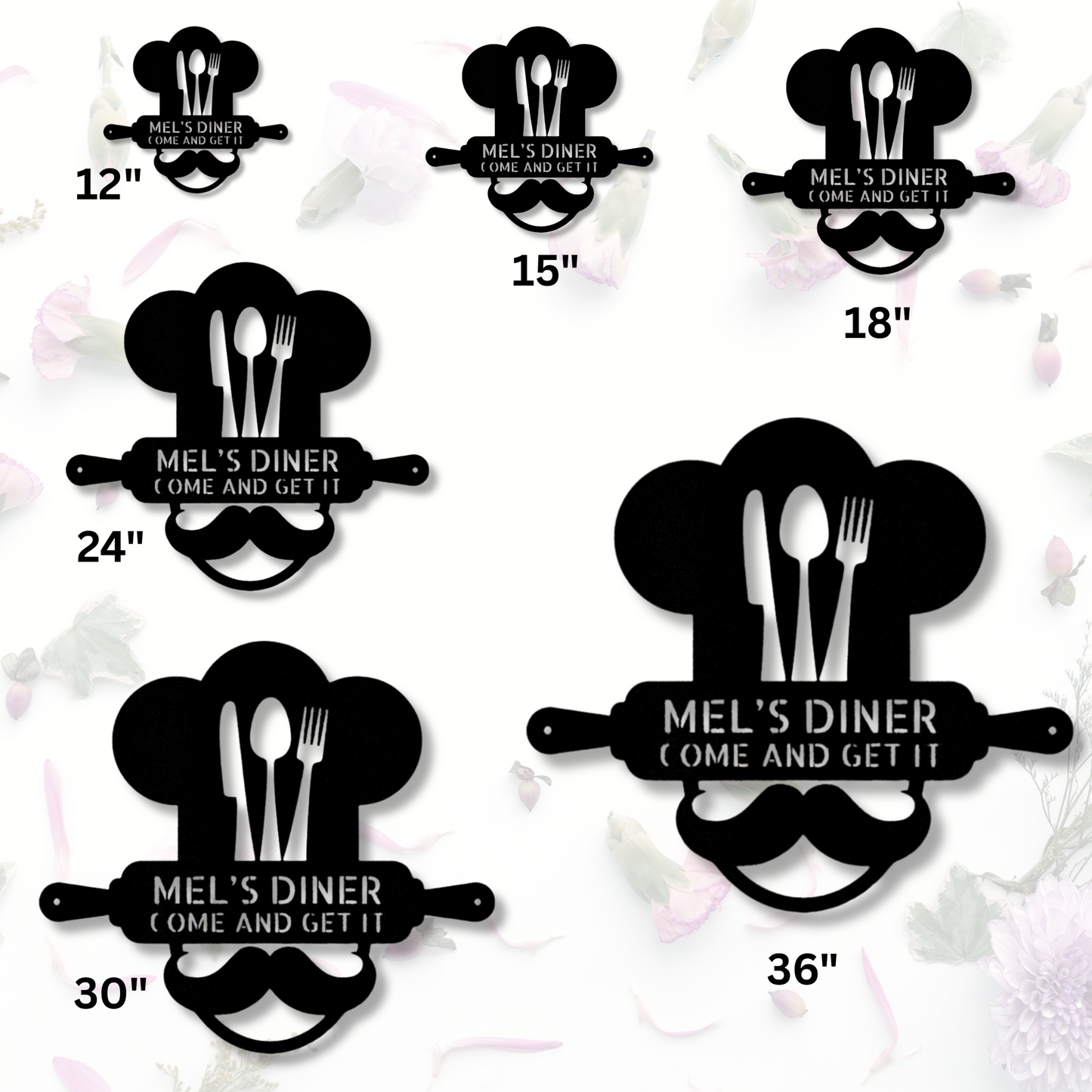 Custom Home Chef Metal Sign, Personalized Kitchen Utensils Housewarming Gift For A Chef, Birthday Gift For Amazing Mom, Happy Holidays Gift