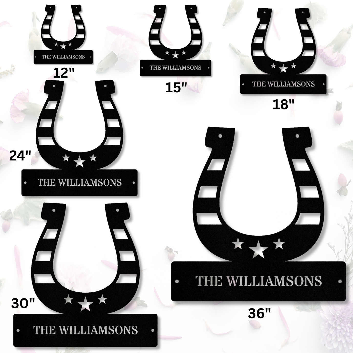 Custom Horse Shoe Metal Sign, American Flag Horseshoe Sign, Horse Farm Metal Sign, Last Name Metal Sign,