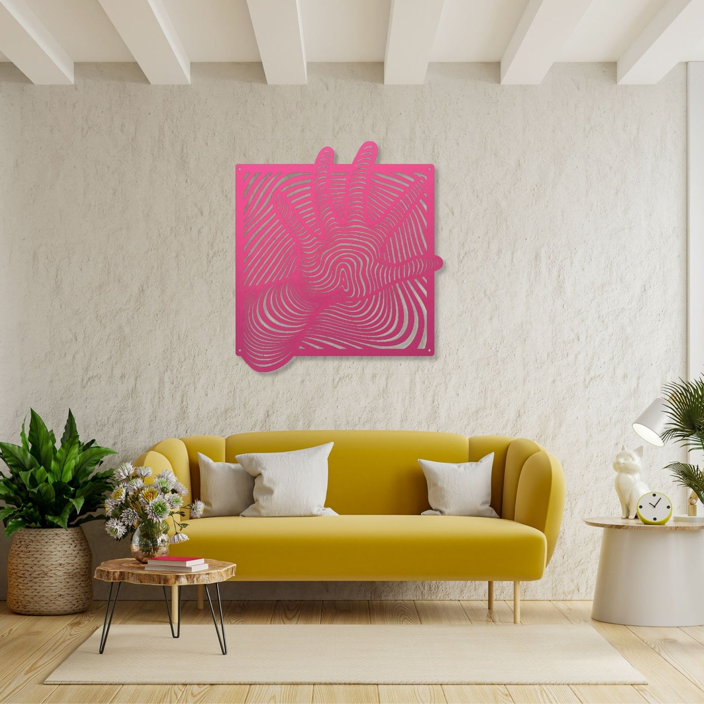 Hand illusion metal wall art, 3D optical illusion decor, modern metal wall hanging, unique home decor, contemporary wall sculpture