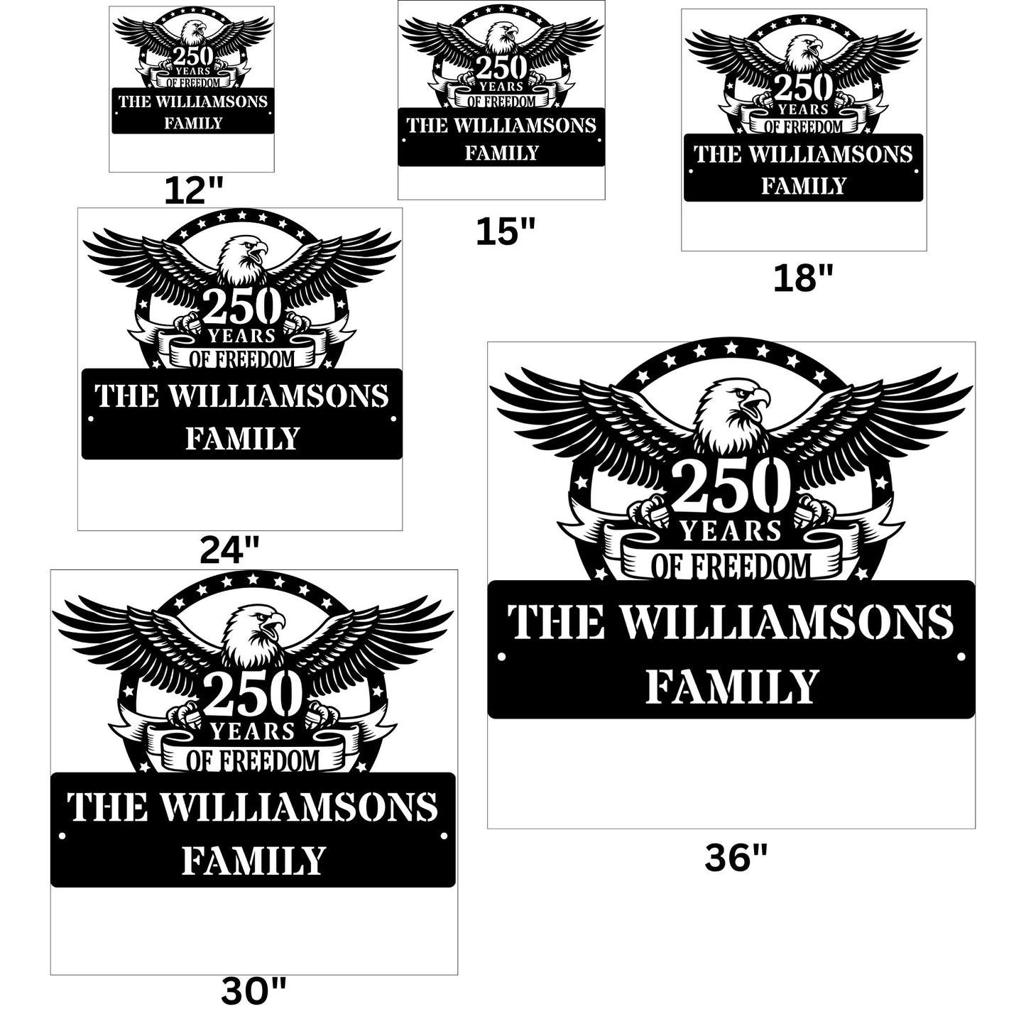 250 Years of Freedom Metal Sign, Custom Patriotic Wall Art, USA Independence Decor, Vintage American History Sign, Americana Metal Wall Decor