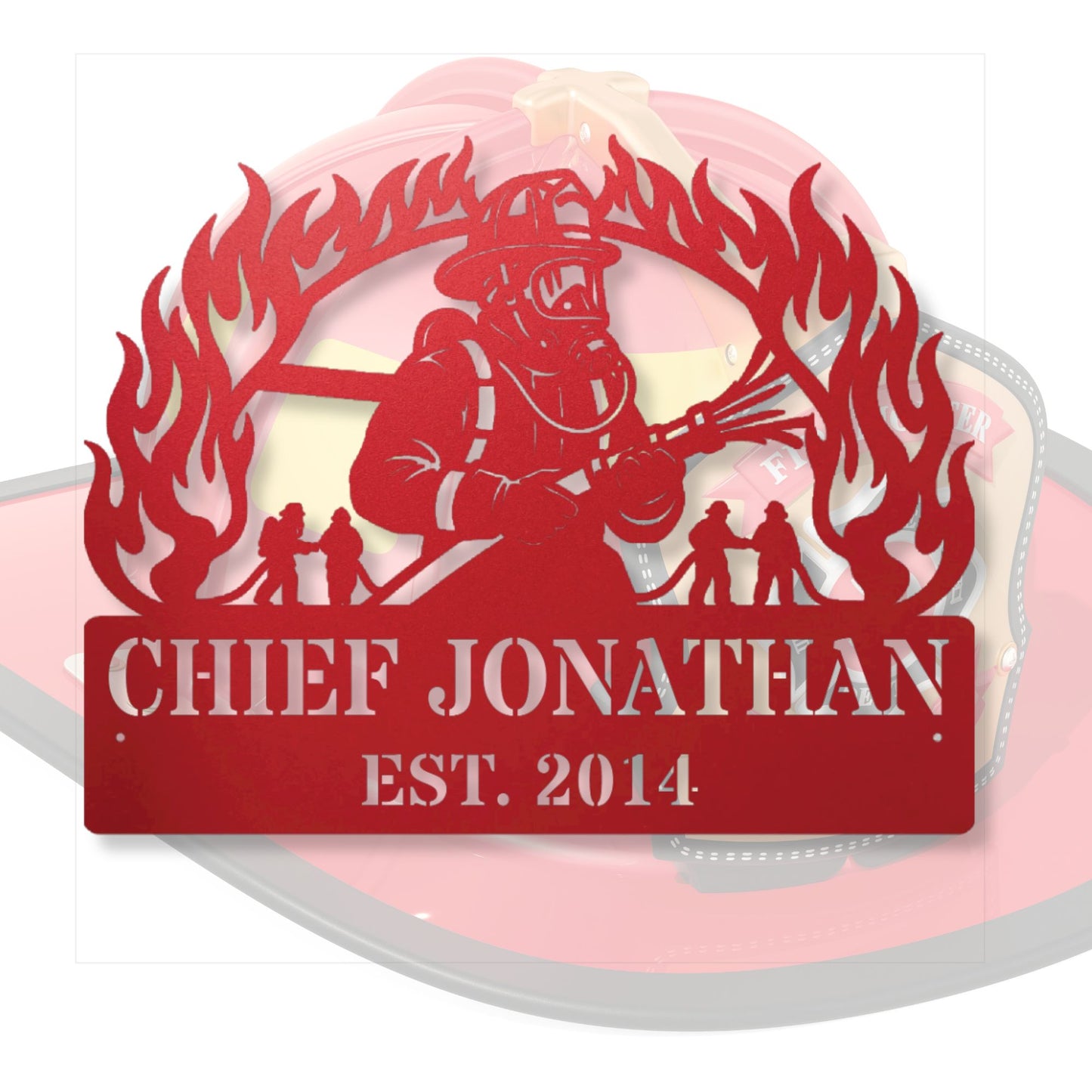 Custom Firefighter Metal Sign, Firefighter Gift, Fire Department Decor, Personalized Fireman Sign, Metal Wall Art, First Responder Gift