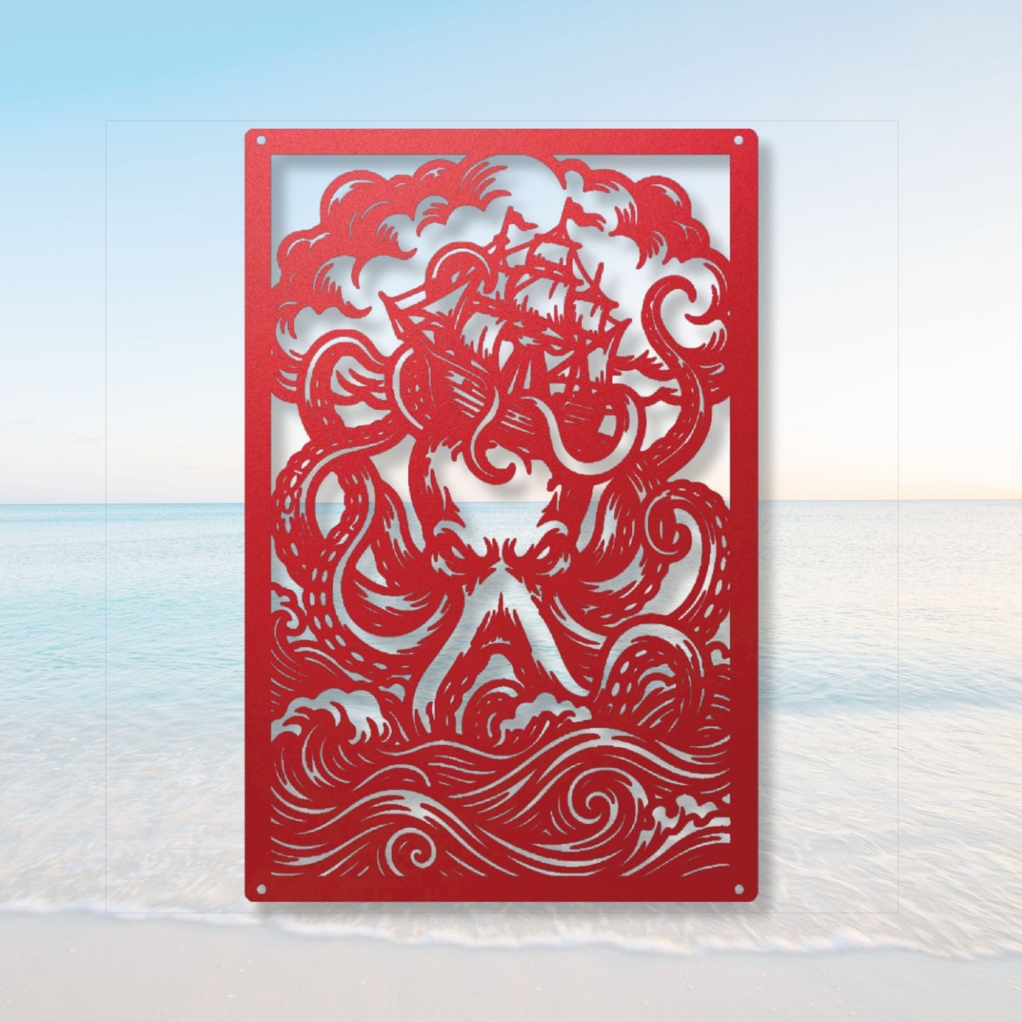 Kraken Wall Art, Octopus Print, Ocean Wall Decor, Nautical Art, Sea Creature Print, Marine Life Art, Coastal Home Decor