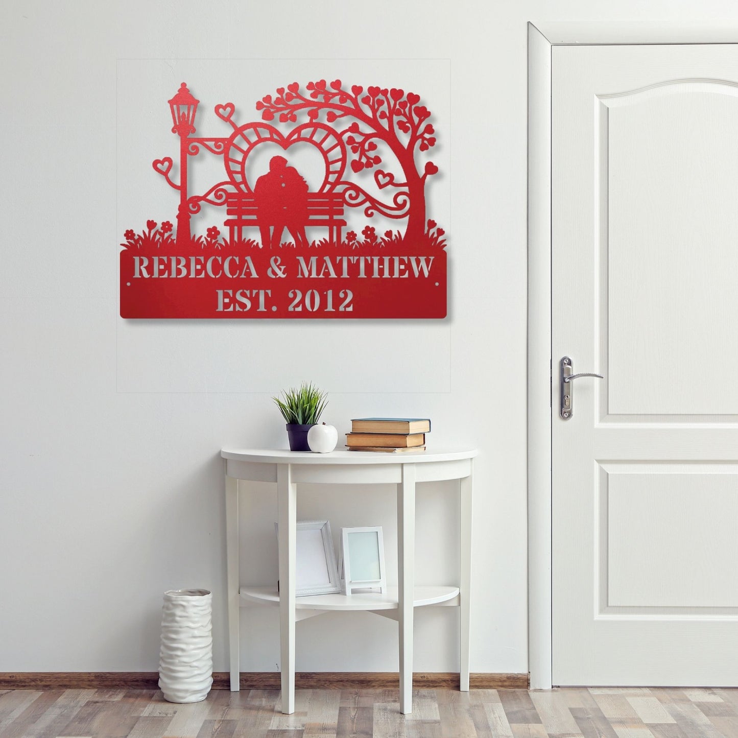 Custom couples established metal sign, personalized anniversary gift, wedding gift, metal wall art, custom home decor sign, rustic decor